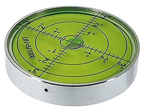 60mm mit Magnet Hohe Präzision Horizontale Blase Aluminiumkoffergeist Blase Oberfläche Ebene Runde Neigung für Vermessungsinstrumente, Genauigkeit 15 '/ 2, für Arbeiter Handwerker Carpenter Woodworkin