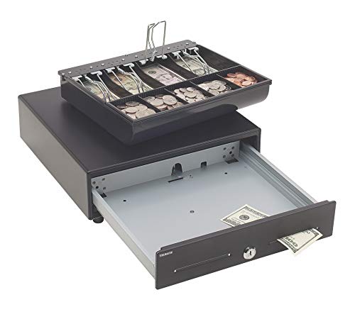 Mmf Industries Val-U Line Electronic Cash Drawer | 9 Compartments | Three-Position Lock With Two Keys | Printer Connectivity | Steel Construction | Portable Cash Drawer #TOP2