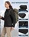 LZACTOIN-X Women's Lightweight Packable Puffer Jacket Quilted Insulated Warm Winter Coat Full-Zip Hooded Outerwear for Hiking Travel Black Large