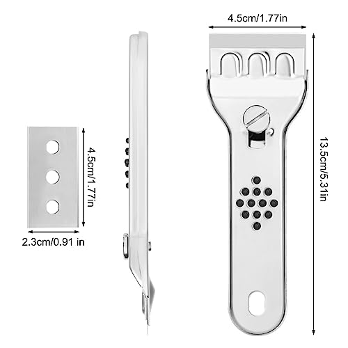 flintronic Ceranfeldschaber Metall, Schaber Ceranfeld mit 10Pcs Ersatzklingen, Glasschaber Ceranfeld, Kochfeldschaber, Ceranfeld Kratzer Entfernen für Reinigung Von Backofen, Induktionskochfeld, Herd