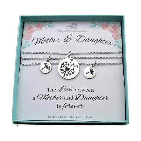 Mother and Two Daughters Dandelion Necklace | Mother’s Day Gift | Stainless Steel Necklace for Women | Mother Daughter Jewelry Cover