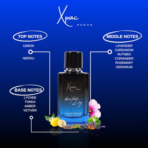 Image of New york city 100 ml Luxury Eau de Parfum Long lasting with Citrus Lavender and Amber Notes|Party, Night and date Fragrance Pack of 2