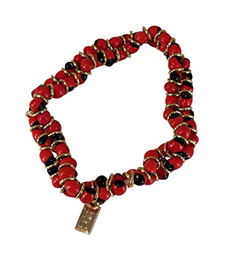 Image of EVELYN BROOKS Classic Stretchy Adjustable Beaded Bracelet for Women 6.5 inch - 7.5 inch w /Meaningful Good Luck Huayruro Seeds Beads - Great Gifts for Mom, Daughter, Sister, Aunt, Girlfriend