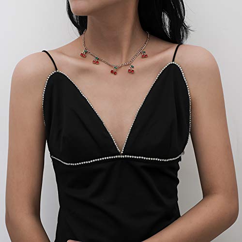 ALAIX Women's Gold Chain Necklace Gold Chain Choker Necklace with Cherry Pendant for Women Teen Girls2