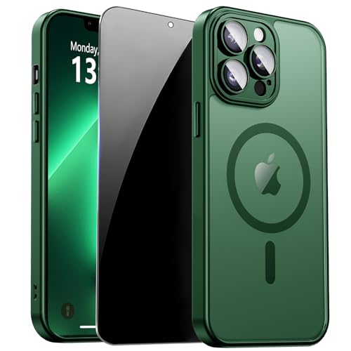 Image of for iPhone 13 Pro Max Case with Privacy Screen Protector, Green