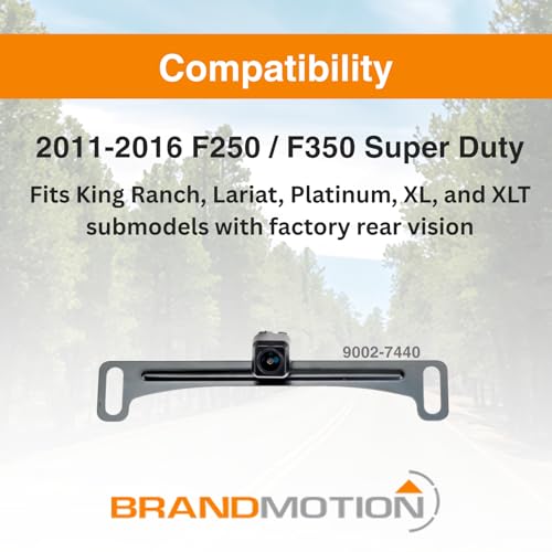 Image of Brandmotion 9002-7440 Factory Tailgate Harness with Dual Mount Camera fits 2011-2016 F250 F350 Super Duty with Factory Rear Vision | Waterproof Case with Anti-Fog Lens | Easy Install