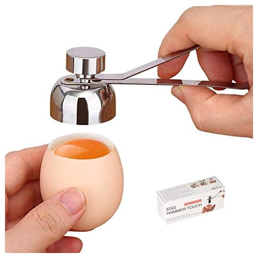Topper de Huevo -Abridor de Huevo Acero Inoxidable Cortador de Ccáscara de Huevo para Huevo Duro Crudo/Blando