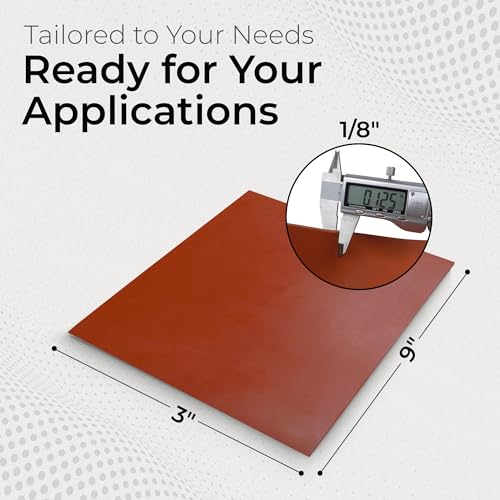 Image of Exactly Rubber Red Commercial Grade Silicone Sheet - 1 /8 x 3 x 9 inch 60A Durometer, Made in The USA