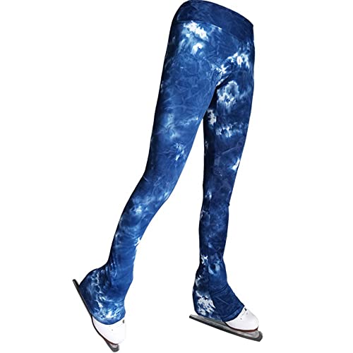 LIUHUO Fashion Tie Dye Women's Skating Pants Four Color Competition Training Wear Blue