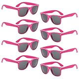 Pibupibu Kids' Sunglasses, 8 Pack Neon Colors, Unisex, Vintage Design, UV Protection, Ages 2-10