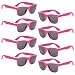 Neon Colors Party Favor Supplies Unisex Sunglasses Pack of 8 for Kids (8 Pack Hot Pink)