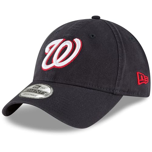 Image of New Era Unisex-Adult MLB Core Classic 9TWENTY Team Alternate 2 Adjustable Hat Cap One Size Fits All - Washington Nationals Navy