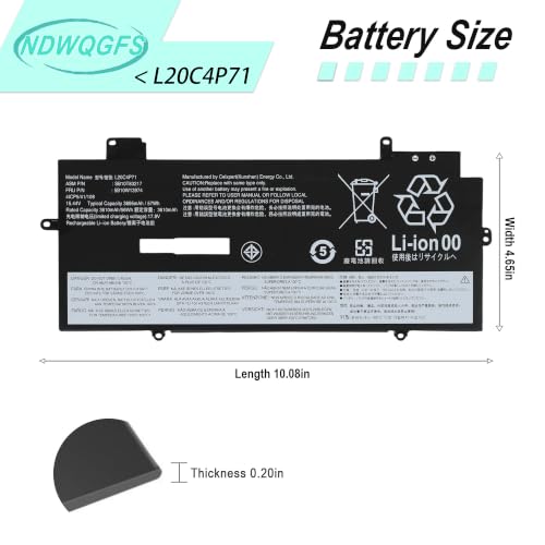 Image of L20C4P71 L20M4P71 L20D4P71 Battery for Lenovo ThinkPad X1 Carbon 9th Gen 10th Gen & X1 Yoga 6th 7th Gen Series SB10T83217 5B10W13974 L20L4P71 SB10T83216 5B10W13973 5B10W13975