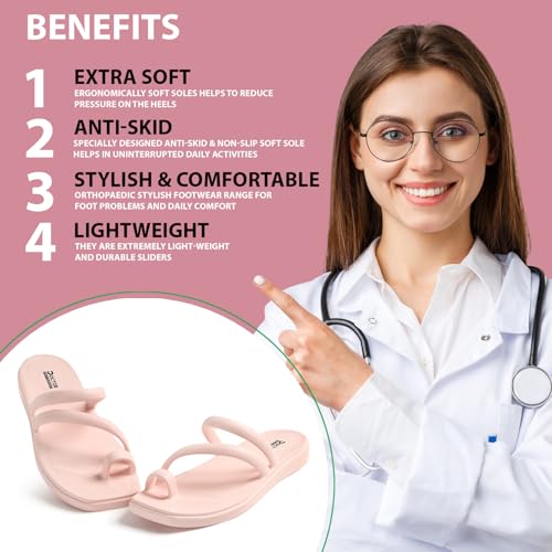 Image of DOCTOR HEALTH SUPER SOFT Premium Women's Trendy Triple Strap EVA Slippers | Soft, Open-Toe, Lightweight Daily Comfort Slides, Open-Toe Slippers for Home & Outdoor