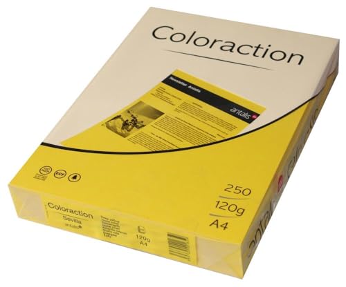 Papier A4 Coloraction Antalis 120g Jaune soleil imprimante laser