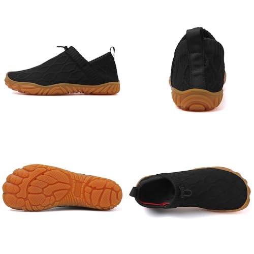 Tongzone Men's Wide Toe Box Barefoot Shoes Slip-On Running Sneakers Trail-Runners Zero Drop Sole Walking Shoes3