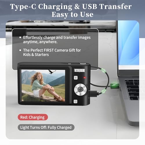 Digital Camera for Kids, 50MP UHD 4K Point and Shoot Digital Cameras with 32GB Card, 16X Zoom, Anti-Shake, Date Stamp, Compact Portable Small Cameras for Starter Children Teen Student Girl Boy - Image 7