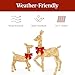 Best Choice Products 4ft 3-Piece 2D Lighted Christmas Deer Family Set, Large Outdoor Yard Reindeer Holiday Decoration with 175 LED Lights, Stakes, Zip Ties - Gold