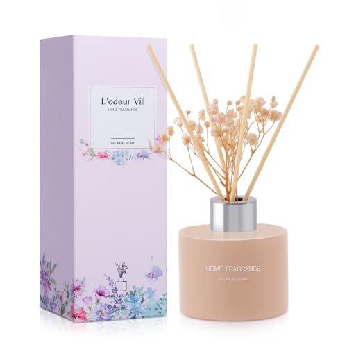 L'odeur Vil - Lino Diffusore Profumatore per Ambienti con 6 Bastoncini di fragranza, 4.06 oz (120ml), essenziale di fragranzaper casa per la Camera da Letto, Ufficio,Bagno decorazione.
