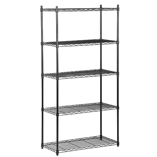 ZENY Wire Shelving Unit, 5-Shelf Adjustable Metal Shelf Organizer, Heavy Duty Wire Rack Storage Shelving Unit for Restaurant, Pantry, Kitchen Garage