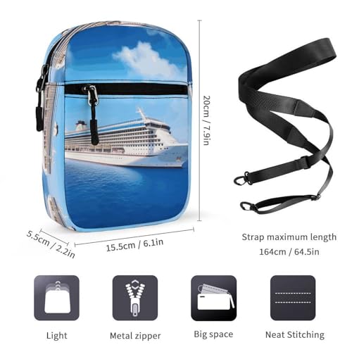 Personalized Small Crossbody Bag Water Resistant Messenger Bags Mini Cruise Ship Printing SlingBag For Men Women2
