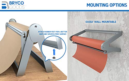 Paper Roll Dispenser And Cutter - Long 24" Roll Paper Holder - Great Butcher Paper Dispenser, Wrapping Paper Cutter, Craft Paper Holder Or Vinyl Roll Holder - Wall Mountable #TOP3