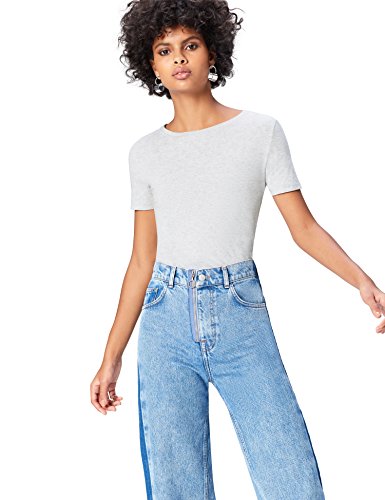 find. Camiseta para Mujer, Gris (Heather Light Grey), 42 (Talle Fabricante: Large)