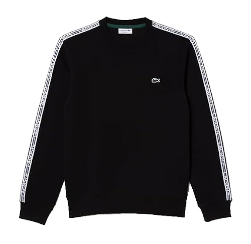 Image of Lacoste SH5073 Mens Classic Fit logo Sweatshirt (UK, Alpha, L, Regular, Regular, Black)
