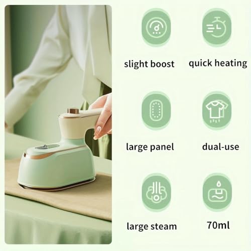 SYJYM Portable Mini Ironing Machine 180°Rotatable Handheld Steam Iron Travel Foldable Professional Essential Cloth Care Tool - Image 3