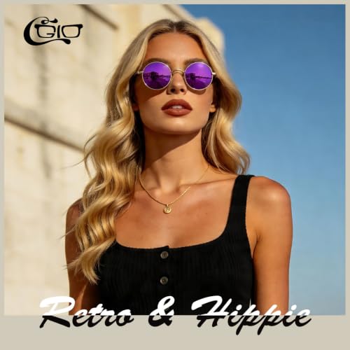 Image of CGID Retro Round Polarized Sunglasses Men Womens Circle Hippie Shades E01