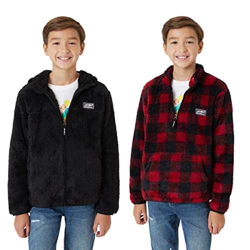 Eddie Bauer Boys’ Sweatshirt – 2 Pack Hooded Full Zip Hoodie Sweatshirt, Quarter Zip Pullover – Sweatshirts for Boys (5-20)