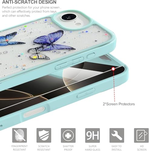 Image of VONZEE Electroplating Transparent Clear Logo Back Cover TPU Compatible with iPhone 17e / iPhone 16e Case, Compatible with Magsafe, Full Body & Camera Protection for Each Lens for Men & Women (Mint)