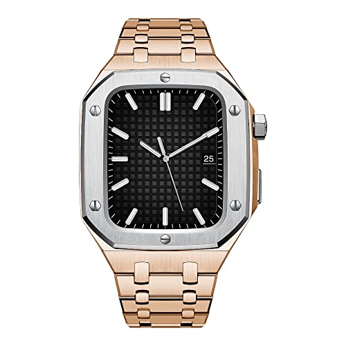 Correa de acero inoxidable de lujo para Apple Watch Series 9 y 8 con bisel
