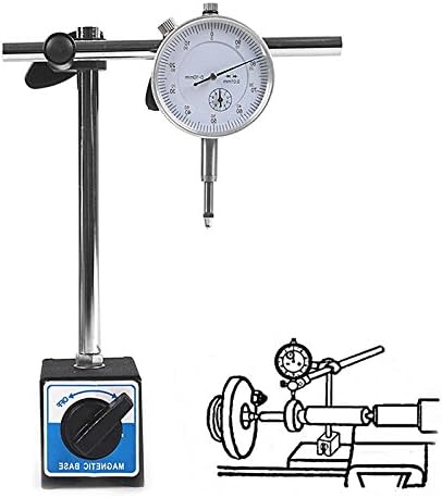 Dial Test Indicator Metric DTI Dial Indicator Test Gauge with Magnetic Base Stand Precision Metric Clock Gauge