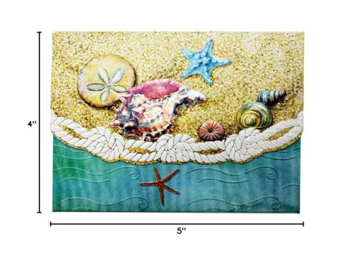 Image of Poster Foundry Seashells Boxed Note Cards by Carol Wilson. 10 embossed 4x5 Die-Cut Notecards and Matching Envelopes in Decorative Gift Box with Magnetic Flap. NCP2343