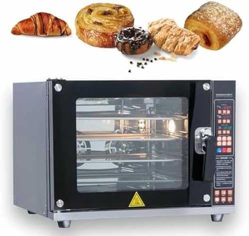 YGHBFRSZ Horno De Convección Comercial De 60L - Horno Eléctrico De 4 Niveles De 4500W con Control De Temperatura De 0-350 ℃ Y Panel Inteligente para Hornear Pan, Pato Tostado, Turquía, Pollo Y Pizza