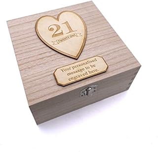 ukgiftstoreonline Personalised Wooden Keepsake Memory Birthday Gift Box 13th, 16th, 18th, 21st, 30th, 40th, 50th, 60th, 70th