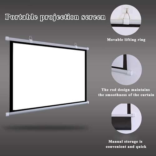 Pantalla de proyección manual 60" 16:9 retráctil portátil miniatura 3