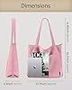 Prite Tote Bag Sac en Velours Côtelé Bandouliere Cabas Femme Homme Sac Fourre Tout avec Fermeture Éclair et Poches (Rose) #2