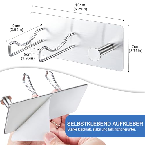XILIMOR Föhnhalterung Bad Wand Ohne Bohren, Föhn Halterung Fönhalter Edelstahl mit Kabellagerungsregale, Haartrocknerhalter Zum Kleben für Bad Schlafzimmer Hotel, Silber