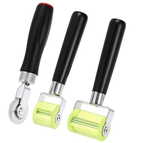 QWORK® 3 piezas juego de rodillos de presión, rodillo de silicona y rodillo de presión, rodillo de insonorización, para bandas de bordes y reparación de neumáticos