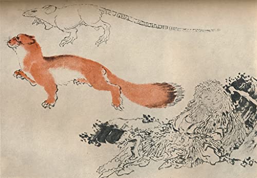 Dessin de Hokusai grand tableau sur toile salon zen 60x90cm