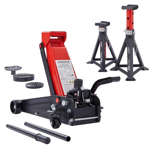 Arebos Cric hydraulique 3T avec pédale