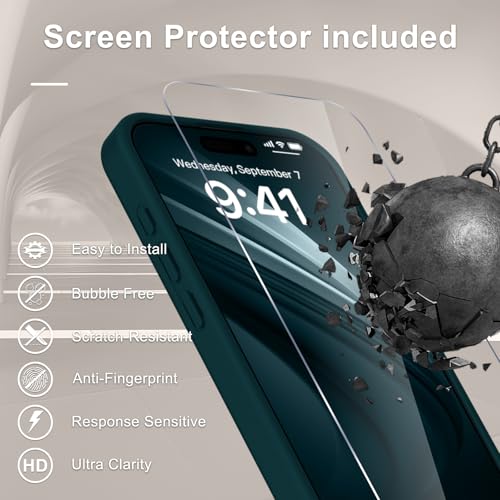Image of YENAPOON for iPhone 17 Pro Max Case, Matte Magnetic Phone Cover [with 1 Screen Protector] [Support for MagSafe] [Shockproof Military Grade Protection] Translucent Frosted Back, Blue