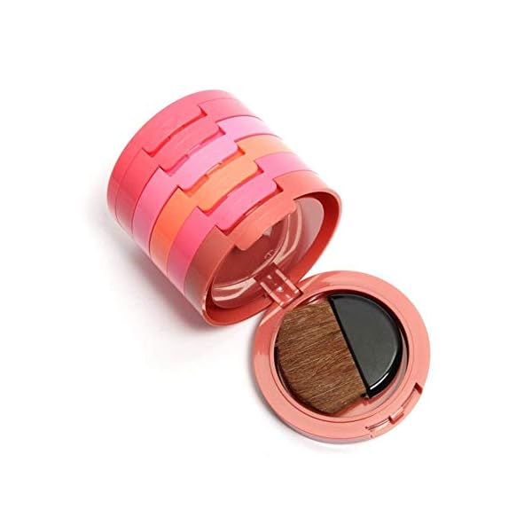 UCANBE 5 Colors Face Blusher Palette Waterproof Matte Long Lasting Lightweight Blush Powder Pink Coral Blushing Pallet with Brush Mirror Women Makeup Gift Set Kit