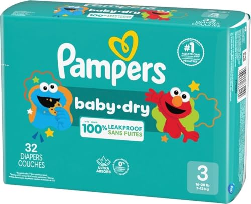 Image of Pampers Diapers - Baby Dry - Size 3, 32 Count, Absorbent Disposable Infant Diaper (Packaging May Vary)