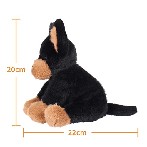 Apricot Lamb Dobermann Kuscheltier Hund Plüschtiere für Kinder, weiche niedliche Kuscheltier für Baby Mädchen und Jungen, Flauschige Hund 20 cm