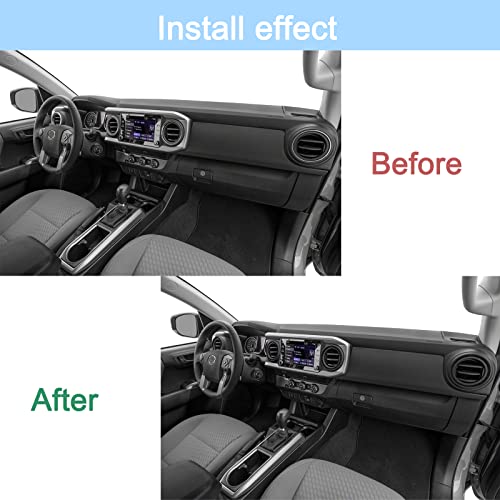 Image of JDMCAR Compatible with Toyota Tacoma Accessories 2016-2022 2023 Premium Aluminum Alloy A /C Vent Ring Outer Trim Decoration Covers fit Tacoma A /C Outlet Vent -(4 pcs Set, Black)