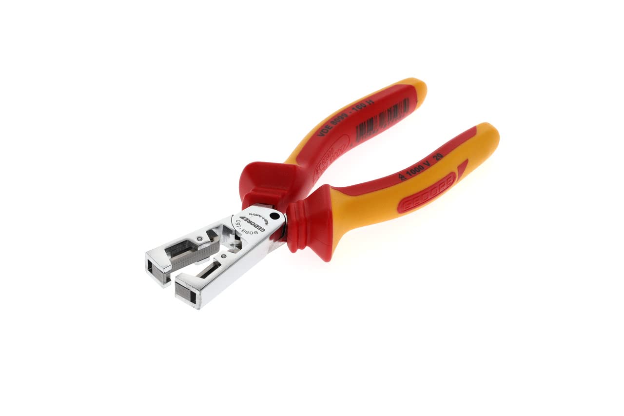 GEDORE VDE 8099-160 H VDE Stripping Pliers Strip-FIX with VDE Insulating Sleeves 160 mm