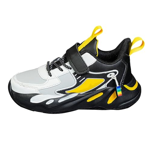 Generisch Zapatillas deportivas para niños, ligeras, transpirables, para exteriores, para fitness, para interiores, baloncesto, caminar, unisex, amarillo1, 36 EU